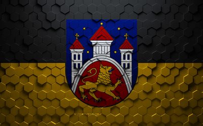 Flag of Gottingen, honeycomb art, Gottingen hexagons flag, Gottingen, 3d hexagons art, Gottingen flag