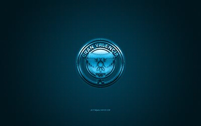Gran Valencia FC, Venezuela Futbol Kul&#252;b&#252;, mavi logo, mavi karbon fiber arka plan, Venezuela Primera Division, futbol, Valencia, Venezuela, Gran Valencia FC logosu