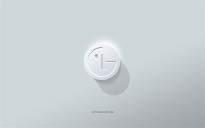 Logotipo da LG, fundo branco, logotipo LG 3D, arte 3D, LG, emblema 3D LG