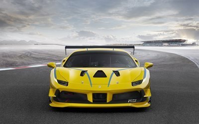 Ferrari 488 Desafio, 2017 carros, supercarros, amarelo ferrari
