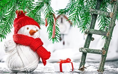 snowman, Christmas, Winter, Toy, New Year