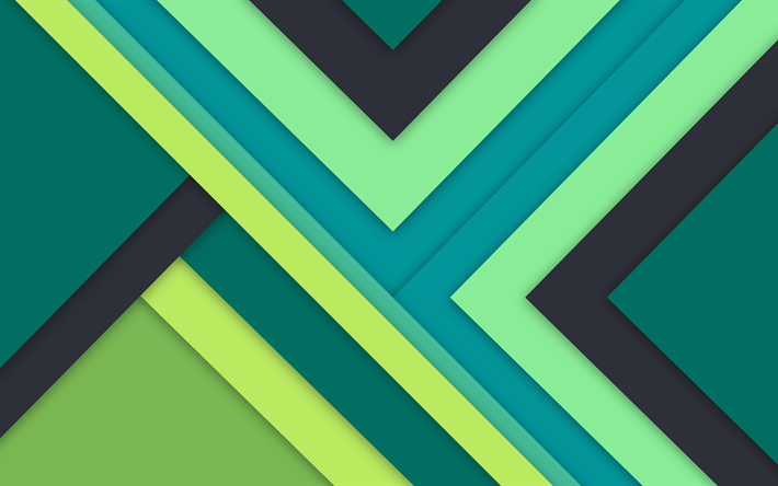 verde abstra&#231;&#227;o, linhas, design de material, geom&#233;tricos planos de fundo