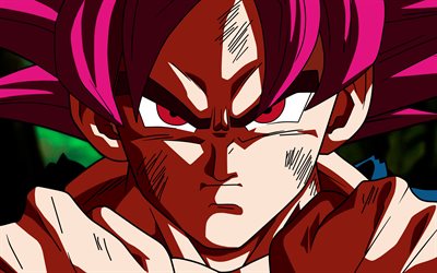 Dragon Ball Super, Goku, 4k, Japanese anime, SSJG, Akira Toriyama
