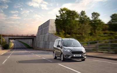 Ford Tourneo Courier, 4k, Bilar 2018, minibussar, nya Tourneo, Ford