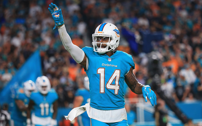 Jarvis Landry, 4k, american football, quarterback, Miami Dolphins, NFL