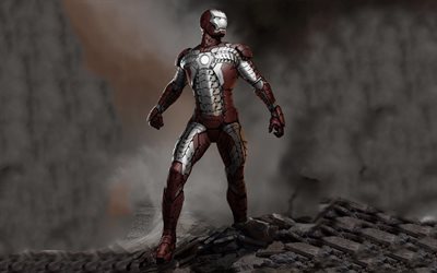 Iron Man, rocce, superheros, arte, IronMan