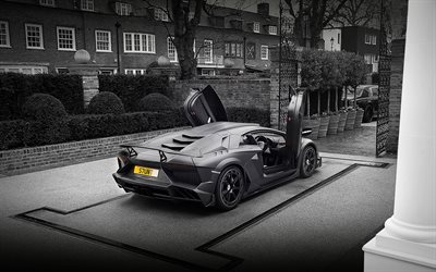 Lamborghini Aventador, 4k, 2017 cars, England, Mansory, tuning, tunned Aventador, supercars, Lamborghini