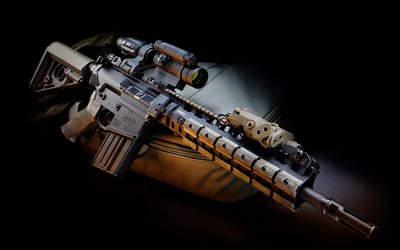 LaRue Tactical LT-762, assault rifle, optical sight, modern weapons, 4k