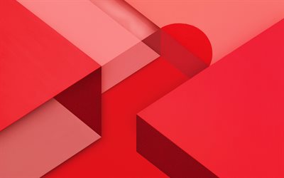 rosso, astrazione, forme geometriche, il design dei materiali, Android