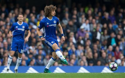 David Luiz, Brazilian football player, Chelsea FC, Lodon, Premier League, England, 4k