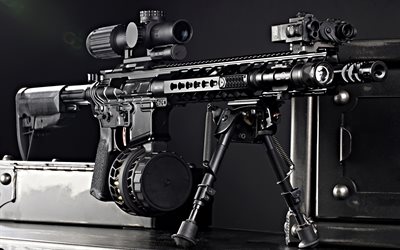 MK116 MOD 2 Rifle, 4k, armas de fuego, Bravo de la Empresa, MK116