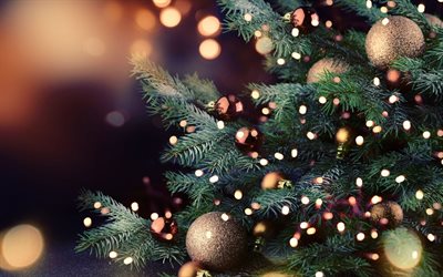 christmas tree, New Year, glare, Merry christmas, Happy New Year, xmas tree, Christmas
