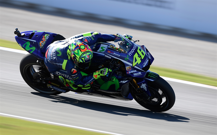 Valentino Rossi Movistar Yamaha MotoGP team Yamaha yzr-M1-Michelin, l&#39;italien de moto racer 4K