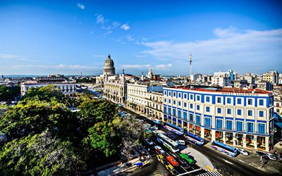 Havana, summer, сuban cities, cityscapes, Cuban capital, HDR, Cuba, South America