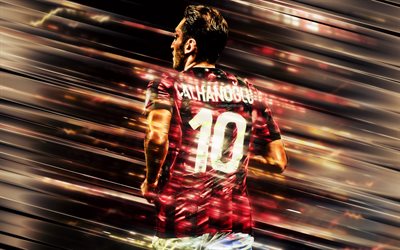 Hakan Calhanoglu, le Milan AC, le turc, joueur de football, le milieu de terrain, Serie A, l&#39;Italie, l&#39;art, le football, Calhanoglu