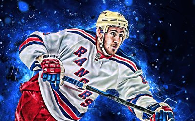 Kevin Hayes, jogadores de h&#243;quei, New York Rangers, NHL, estrelas do h&#243;quei no gelo, Hayes, NY Rangers, h&#243;quei, luzes de neon