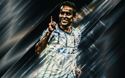 Jadson, Corinthians, Brazilian footballer, midfielder, portrait, creative art, Serie A, Brazil, Corinthians FC, Jadson Rodrigues da Silva