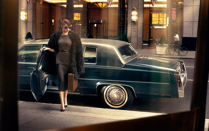 Kurylenko أولغا, الممثلة الفرنسية, امرأة جميلة, النموذج الفرنسي, سيارة الرجعية, امرأة مع النظارات