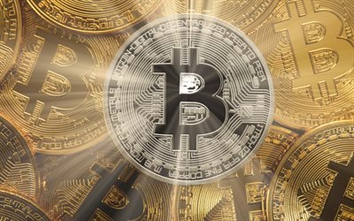 bitcoin, crypto-valuutta merkkej&#228;, 4k, s&#228;hk&#246;isen rahan, kultaraha, crypto valuutta