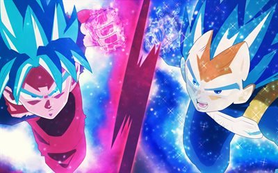 Goku, Blu Super Sayan, 4k, DBS, manga, arte, Dragon Ball Super