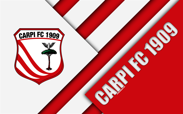 Download Wallpapers Carpi Fc 1909 4k Material Design Logo Red White Abstraction Emblem Italian Football Club Carpi Italy Serie B For Desktop Free Pictures For Desktop Free
