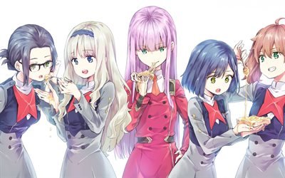 Darling In The Frankxx, 2018, Japanese anime manga, television series, Zero Two, Ikuno, Kokoro, Miku, Ichigo