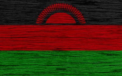 Flag of Malawi, 4k, Africa, wooden texture, national symbols, Malawi flag, art, Malawi