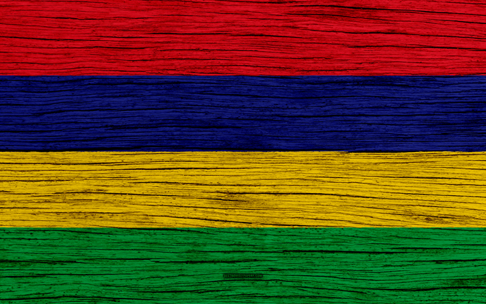 Drapeau de l&#39;&#238;le Maurice, 4k, en Afrique, en bois, texture, symbole national, l&#39;&#238;le Maurice drapeau, de l&#39;art, de l&#39;&#238;le Maurice