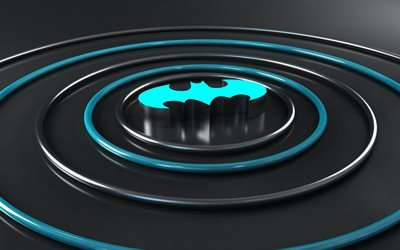 Batman, superh&#233;roes, logo en 3d, arte