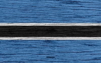 Bandeira de Botsuana, 4k, &#193;frica, textura de madeira, s&#237;mbolos nacionais, Botswana bandeira, arte, Botswana
