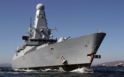 المدمرة, HMS جريئة, D32, نوع 45 المدمرة, جرأة الدرجة, البحرية الملكية, 4k, سفينة حربية, المملكة المتحدة