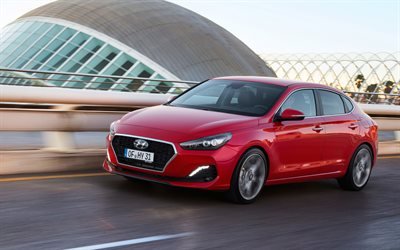 Download wallpapers Hyundai i30 Fastback 2018 4k, front view, red new ...