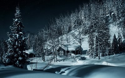 Sibirien, vinter, sn&#246;, sn&#246;drivorna, byn, Ryssland