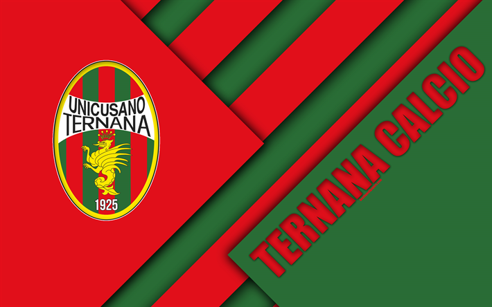 Ternana Unicusanoサッカー, 4k, 材料設計, ロゴ, 緑色赤色の抽象化, エンブレム, イタリアのサッカークラブ, Terni, 大聖堂、マンジャの塔などの見所, イタリア, エクストリーム-ゾーンB, Notts県サッカー