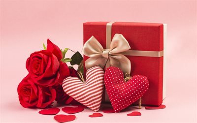 Happy Valentines Day, February 14, red roses, romantic gifts, love concepts