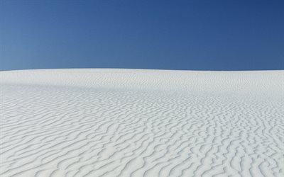 White Sands National Park, desert, blue sky, beautiful nature, background with desert, New Mexico, USA, White Sands