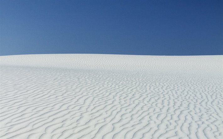 White Sands National Park, desert, blue sky, beautiful nature, background with desert, New Mexico, USA, White Sands