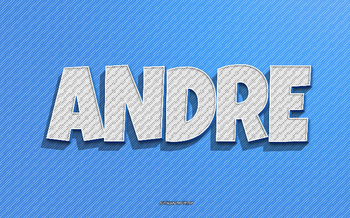 Andre, blue lines background, wallpapers with names, Andre name, male names, Andre greeting card, line art, picture with Andre name