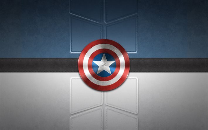 Captain America, logo, creativo, supereroi, arte