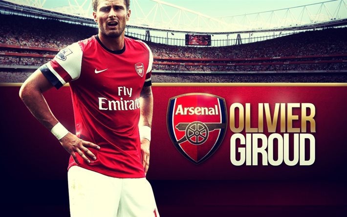 Olivier Giroud, f&#227; de arte, O Arsenal FC, jogadores de futebol, Os &quot;Gunners&quot;, Premier League