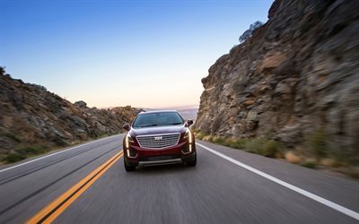 Cadillac XT5, 2017 cars, crossovers, road, movement, Cadillac