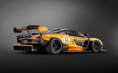 McLaren Senna GTR Concept, 2018, racing sports car, rear view, rear aerodynamic wing, tuning Senna, McLaren