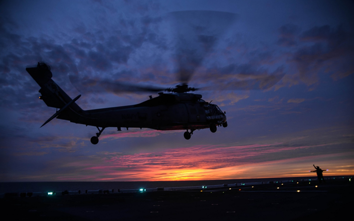 Sikorsky SH-60 Seahawk, American helic&#243;ptero de transporte, de la US Navy, porta aviones, helic&#243;pteros militares