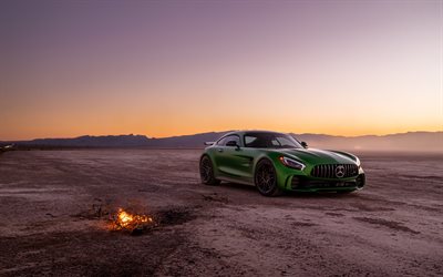 Mercedes-AMG GT-R, &#246;knen, Bilar 2018, 4k, supercars, offroad, AMG, Mercedes