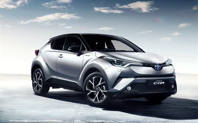Toyota C-HR, 2018, exterior, front view, 4k, new silver C-HR, Toyota