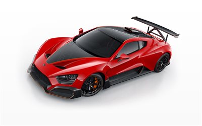 Zenvo TSR-S, 2019, hypercar, top view, red sports coupe, racing car, new red TSR-S, Zenvo
