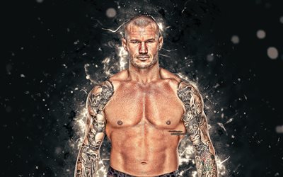 Randy Orton, 4k, wrestler americano, a arte abstrata, WWE, luzes de neon, Randal Keith Orton