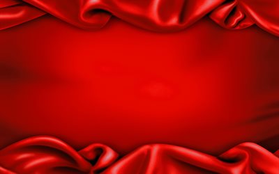 de soie rouge cadre, 4k, rouge, tissu, texture velout&#233;e, soie, velours rouge, texture de tissu, la soie textures