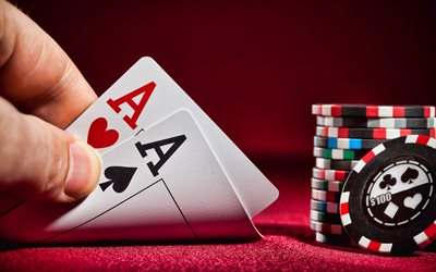 coppia di assi, poker, casin&#242;, giocare a carte, fiches del casin&#242;