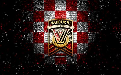 Valour FC, glitter logo, Canadian Premier League, blue red white, soccer, canadian football club, Valour FC logo, mosaic art, football, FC Valour